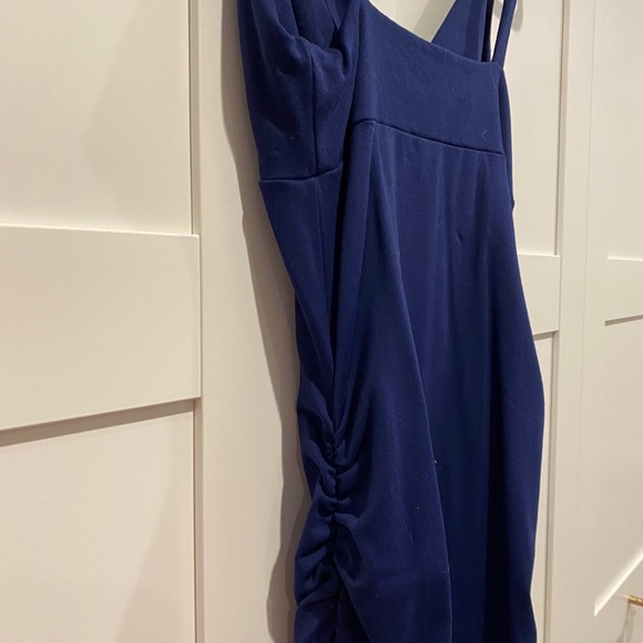Navy Rouched Bodycon Dress - Picture 4 of 4